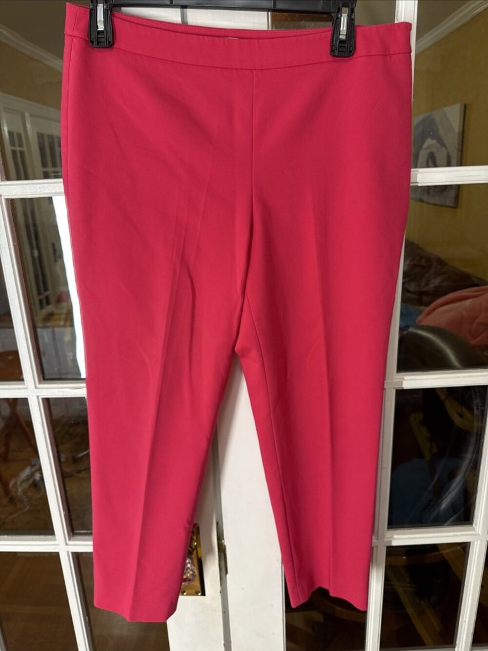 Chaus Pant 14 Exc Flat Front Side Zip Pkts Cotton Blend Hot Pink Vacation Classy